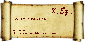 Kousz Szabina névjegykártya